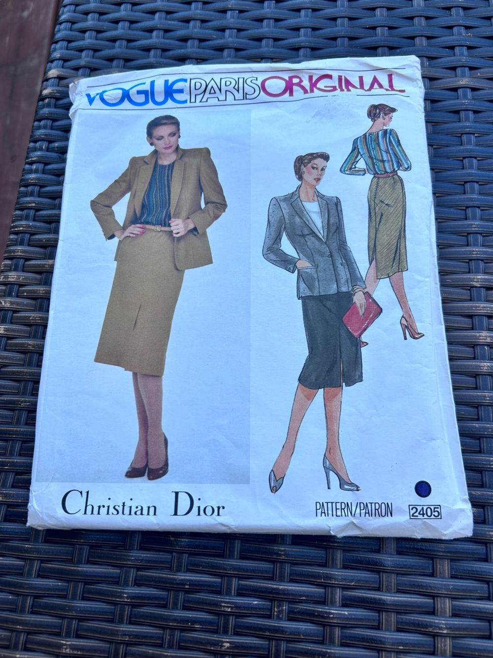 Vogue Paris original pattern- 2405- size 16 - Dior jacket, Skirt, Blouse- uncut